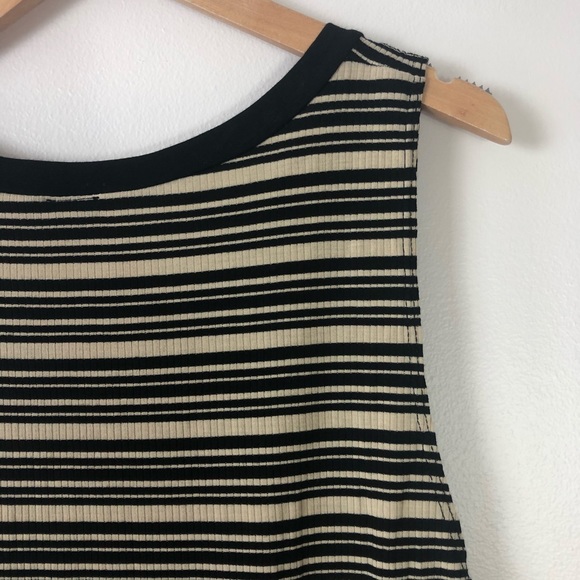 Gold Compass print Striped Hi-Low Tank Top - Picture 6 of 9